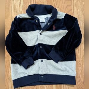 Ralph Lauren Kids Button Down Shirt - Navy and White 24 Months